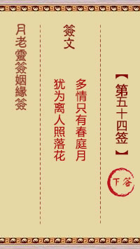 月老灵签姻缘签 第54签:下